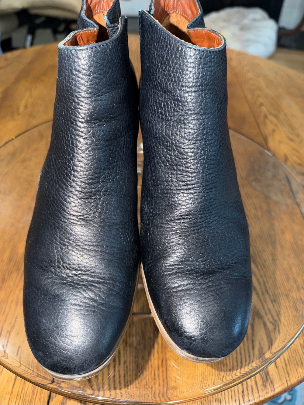 Rachel Comey Black Leather Ankle Boots
Leather Wrapped Heel size 9